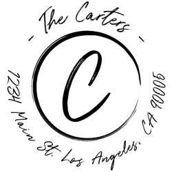 Drawn Circle Letter C Monogram Stamp Sample